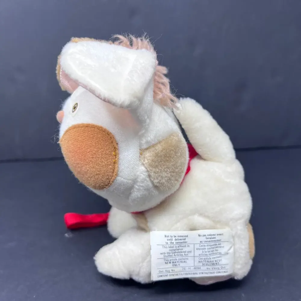 Cabbage Patch Kids Pets‎ Puppy Dog Plush Cream Brown Red Collar Leash 1986 VTG